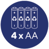 4 x AA-Batterijen